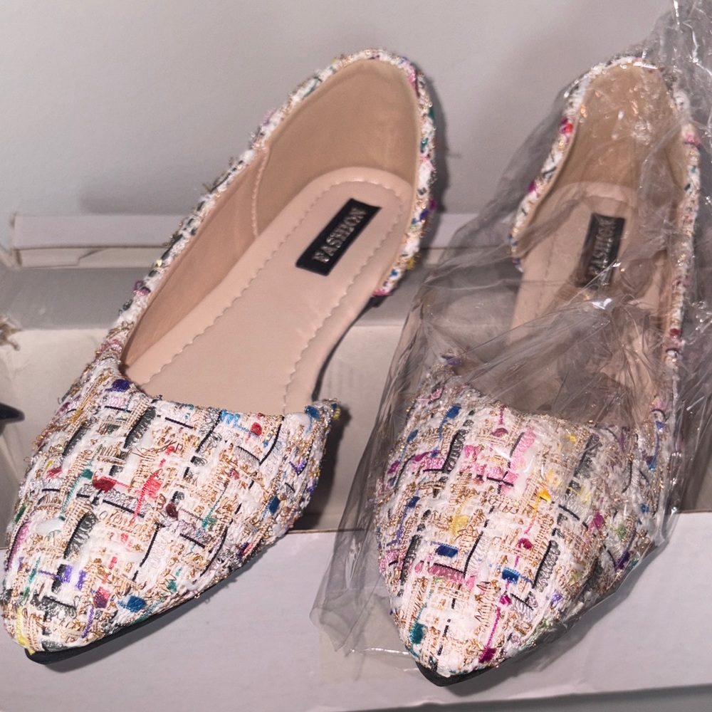 Colorful Tweed Women's Flats